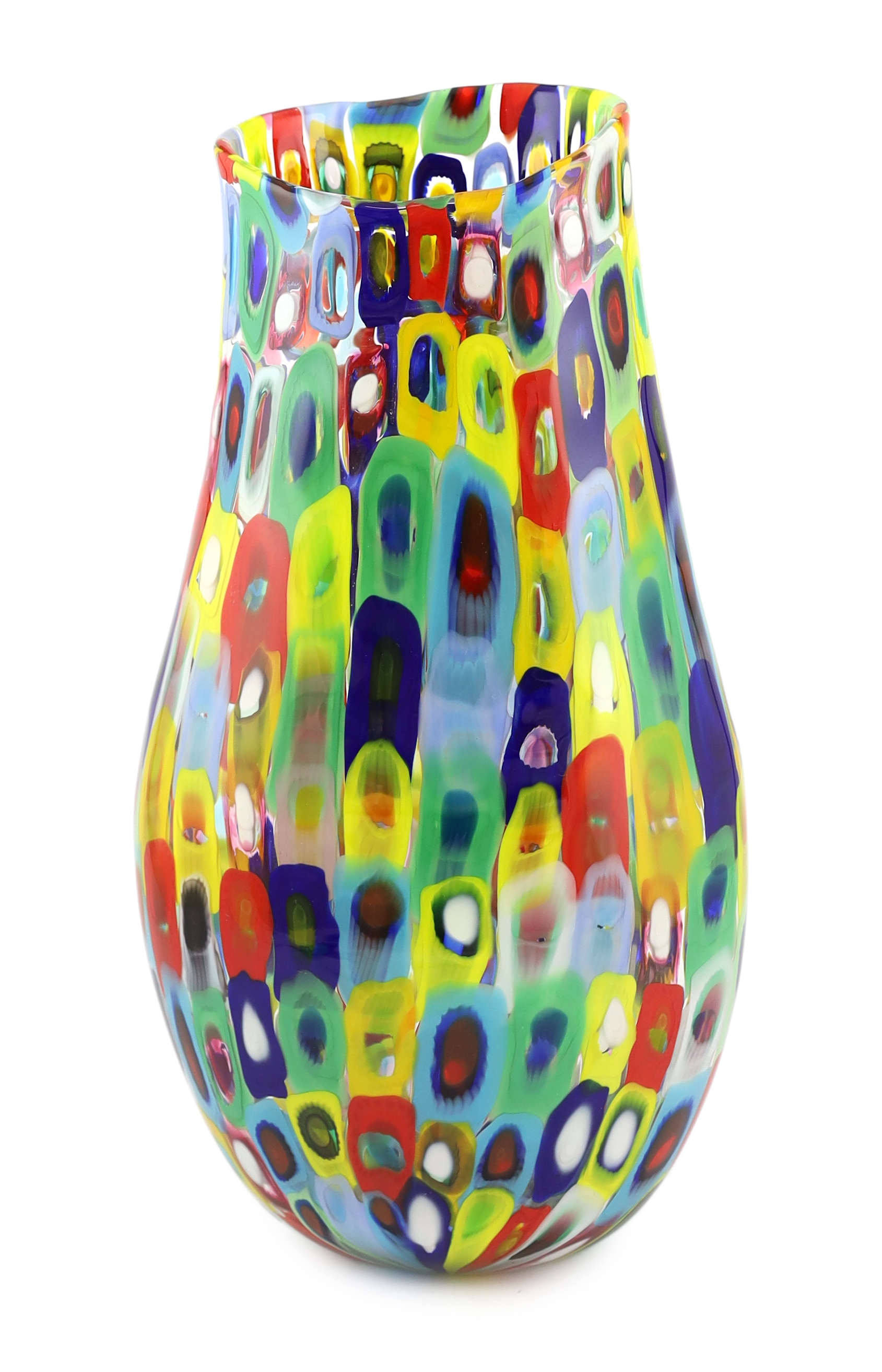 Gianluca Vidal (1976-), a Murano glass multi-coloured Murrine vase